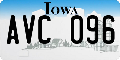 IA license plate AVC096