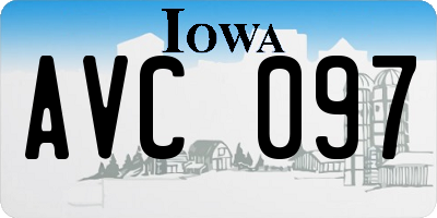 IA license plate AVC097