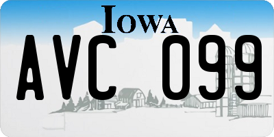 IA license plate AVC099