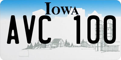 IA license plate AVC100