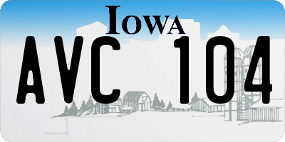 IA license plate AVC104