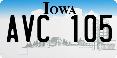 IA license plate AVC105