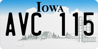 IA license plate AVC115
