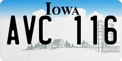 IA license plate AVC116