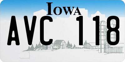 IA license plate AVC118