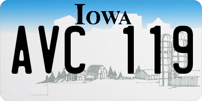 IA license plate AVC119