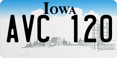 IA license plate AVC120