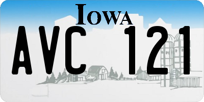 IA license plate AVC121