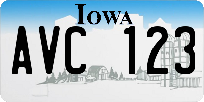IA license plate AVC123
