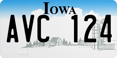 IA license plate AVC124