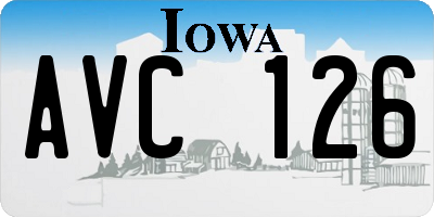 IA license plate AVC126