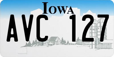 IA license plate AVC127
