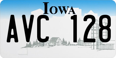 IA license plate AVC128