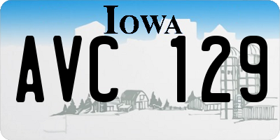 IA license plate AVC129