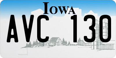 IA license plate AVC130