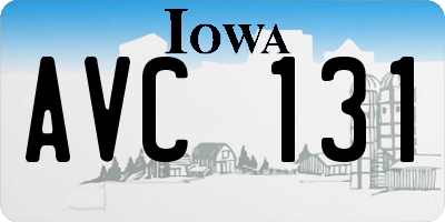 IA license plate AVC131