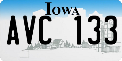 IA license plate AVC133