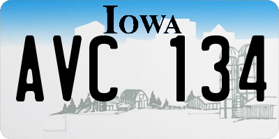 IA license plate AVC134