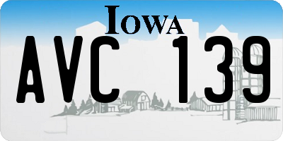 IA license plate AVC139