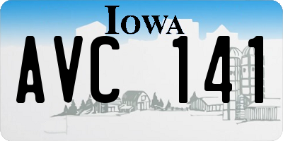 IA license plate AVC141