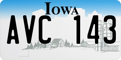 IA license plate AVC143