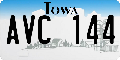 IA license plate AVC144