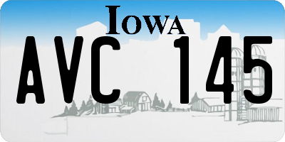 IA license plate AVC145