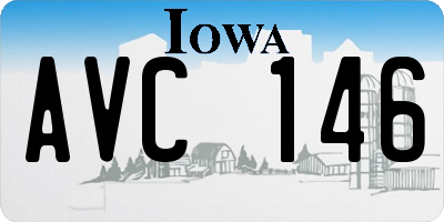 IA license plate AVC146
