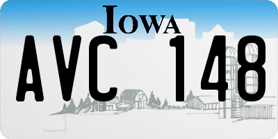 IA license plate AVC148