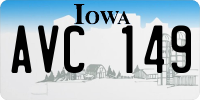 IA license plate AVC149