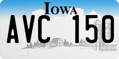 IA license plate AVC150