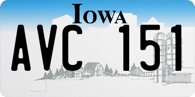 IA license plate AVC151