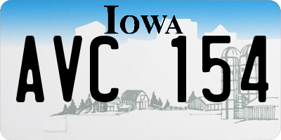 IA license plate AVC154