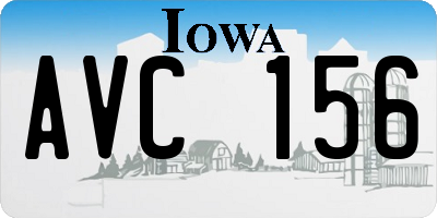 IA license plate AVC156