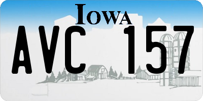 IA license plate AVC157