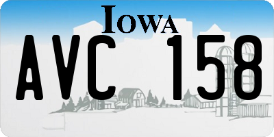 IA license plate AVC158