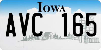 IA license plate AVC165