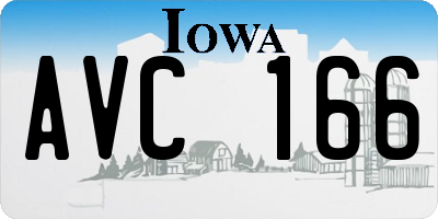 IA license plate AVC166