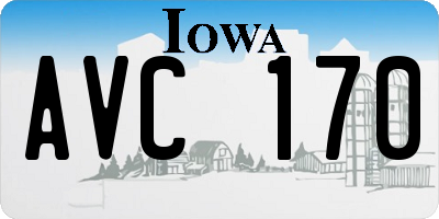 IA license plate AVC170