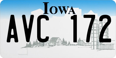 IA license plate AVC172