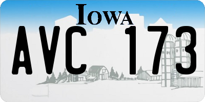 IA license plate AVC173