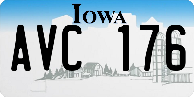 IA license plate AVC176