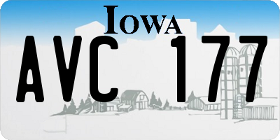 IA license plate AVC177