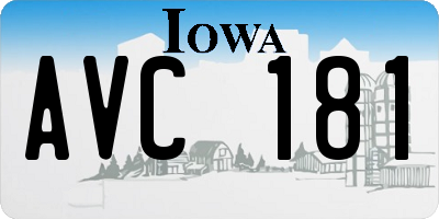 IA license plate AVC181