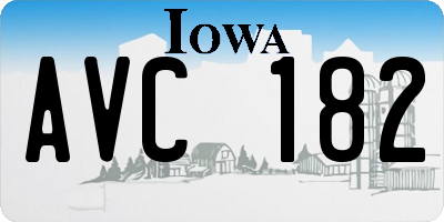 IA license plate AVC182