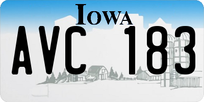 IA license plate AVC183