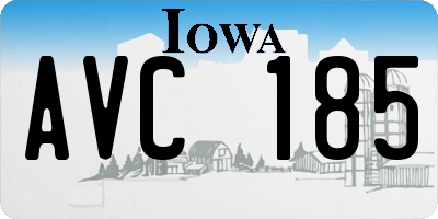 IA license plate AVC185