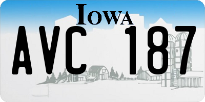 IA license plate AVC187