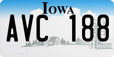 IA license plate AVC188