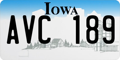 IA license plate AVC189